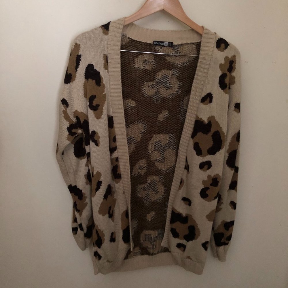 Leopard Print Open Cardigan